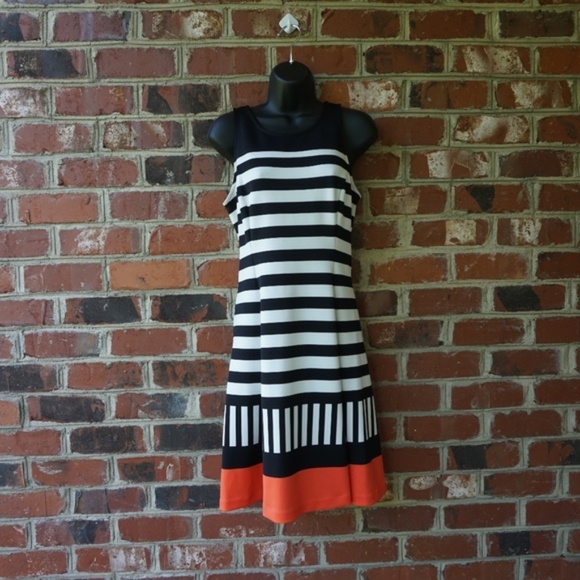 Worthington Black Striped Dress - Picture 1 of 5